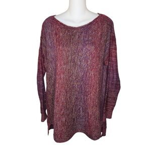Westport 1962 W62 Burgundy Space Dyed Round Neck Sweater Size XL
